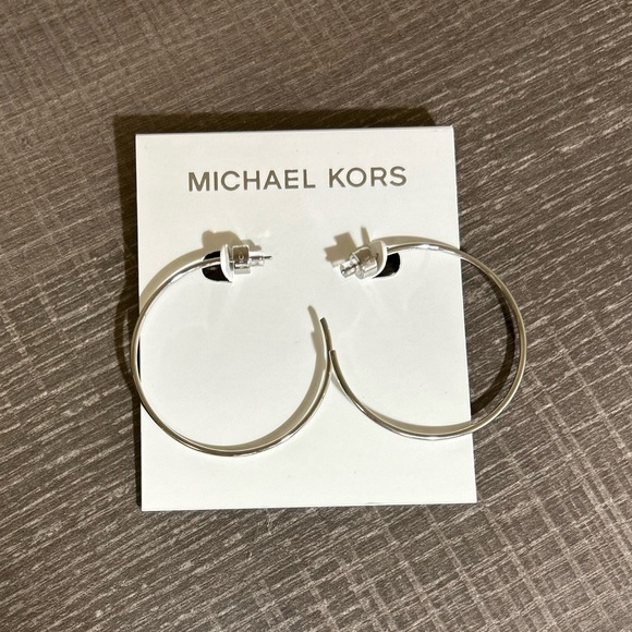 Michael Kors Stainless Steel Hoop Earrings, Color: Silver (Model: MKJ4589040) - Picture 2 of 3